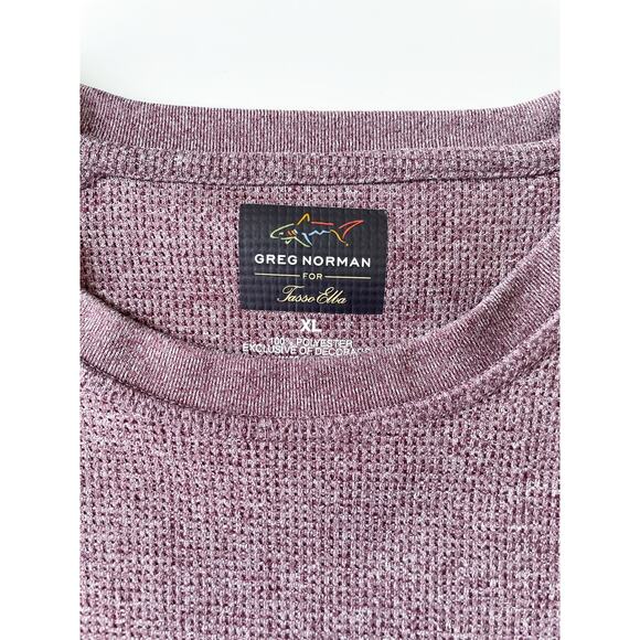 Men's Greg Norman for Tasso Elba Heather Purple Waffle Knit Long Sleeve Size XL - Picture 7 of 7